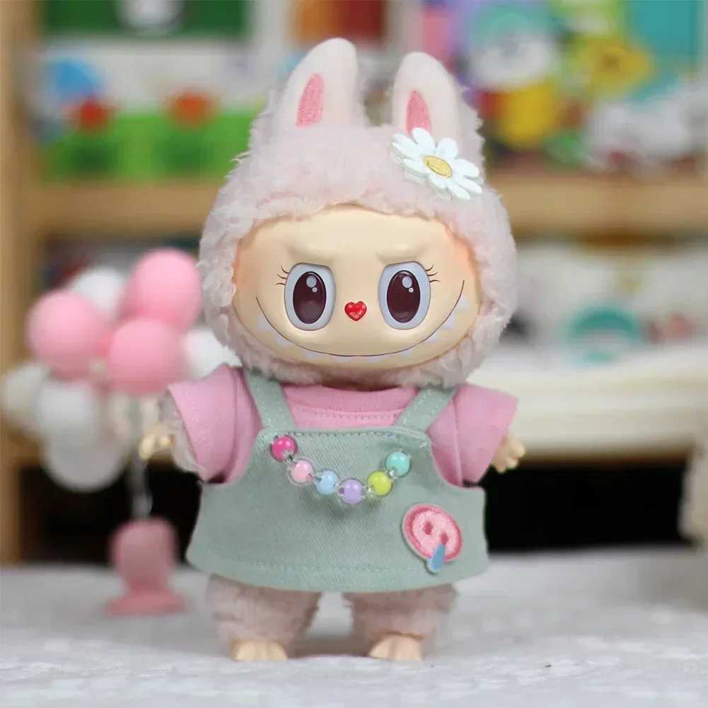 For Labubu Cool leather Jacket Dress Fashion Mini Plush Doll Clothes Outfit Accessories for Labubu Idol Skirt Clothing Gift W250301