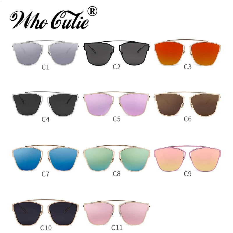 Fashion Trendy Cat Eye Sunglasses Women er Vintage Pink Purple Silver Mirror Lens Sun Glasses Shades OM723 250221