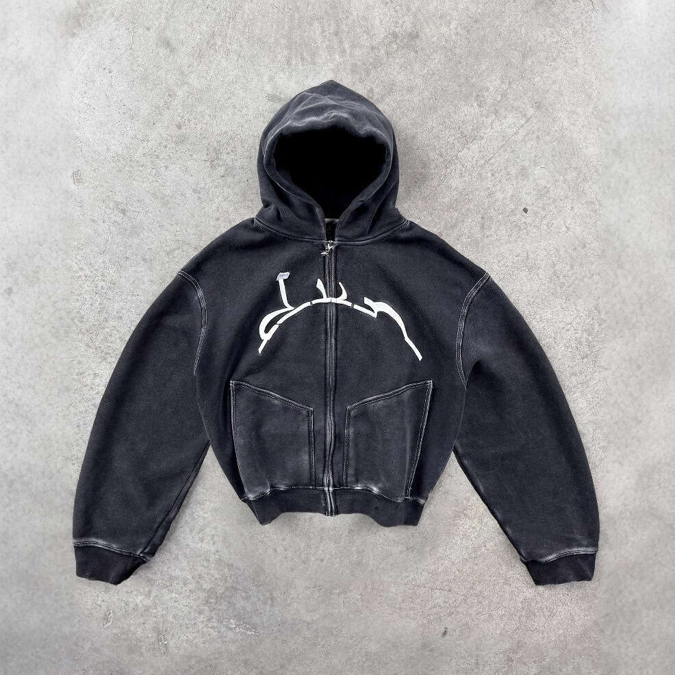 American sports shirt dark hooded loose fitting unisex jacket niche hoodie