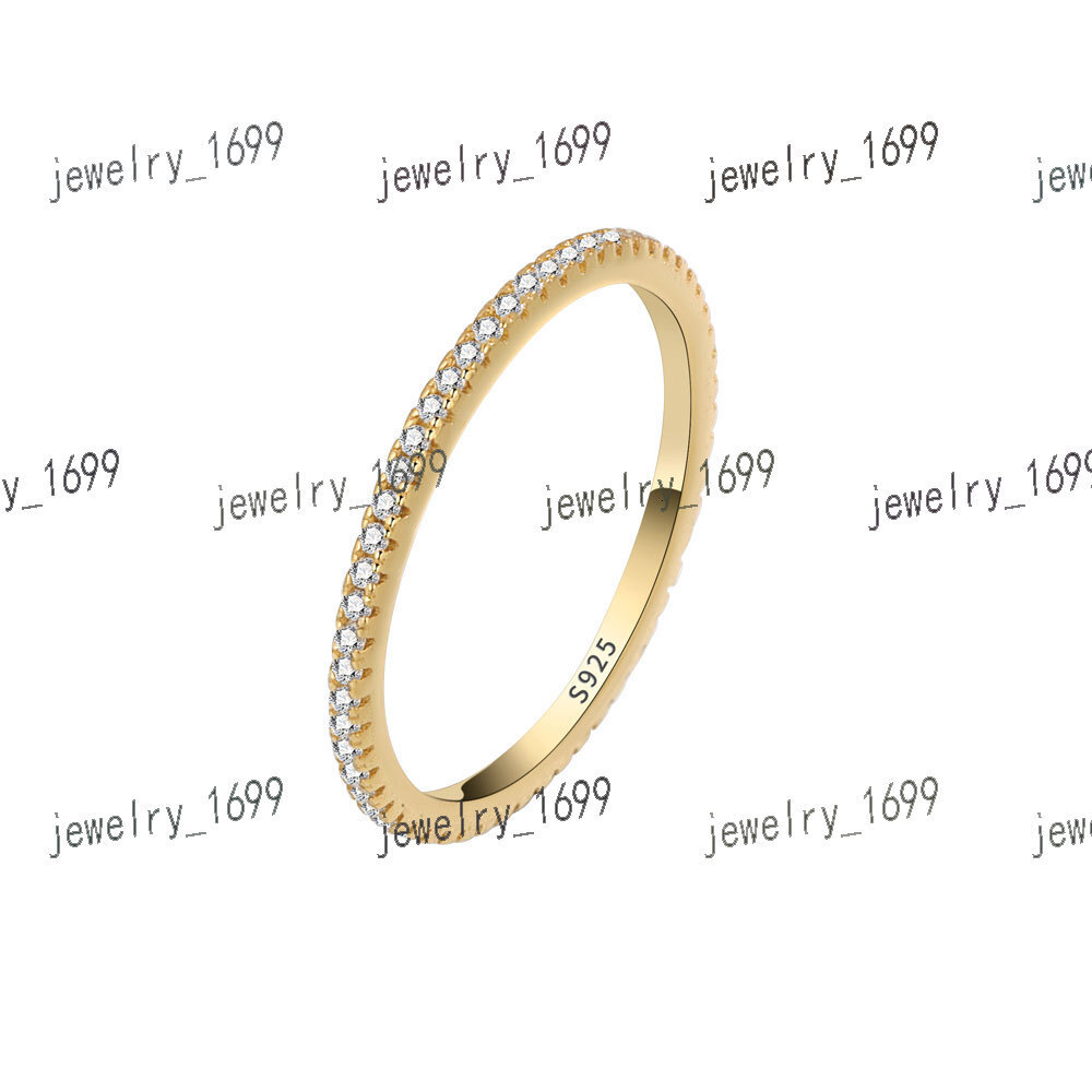 Luxury 925 Sterling Silver Full Cz Diamond Stackable Ring Eternity Bands for Women