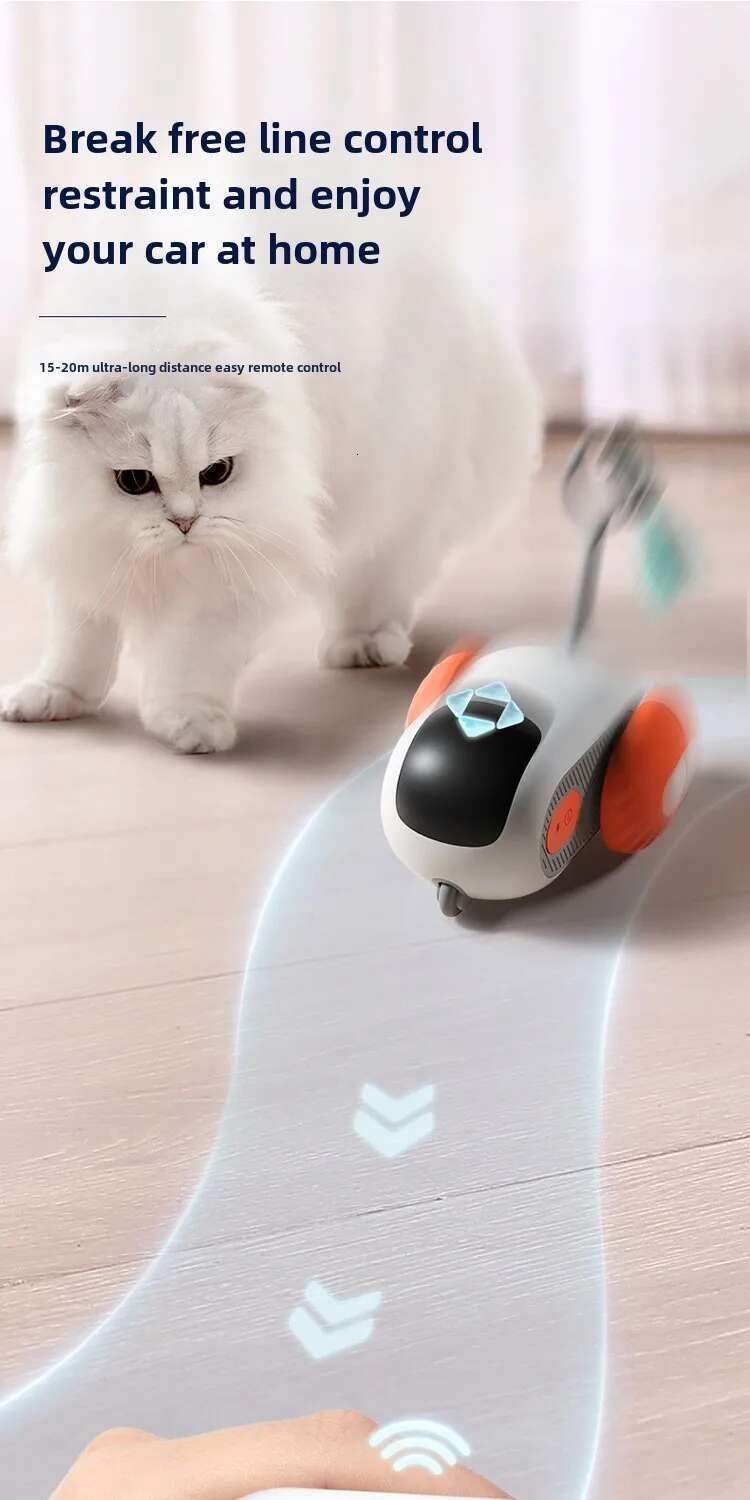 Update Intelligent Sports Car Remote Control Electric Toys Entertainment Fun Pet Mice Interactive Feathers Cat Sticks Kitten Toy
