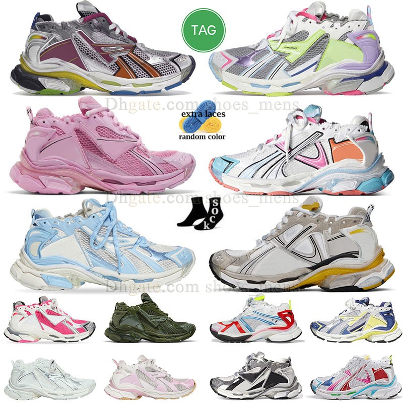 Designer Casual Shoes Walk Runners 7 7.5 Dirty Lace Trainers Blue Rainbow Red Track Runner Purple Flow Tennis Bone Size 47 13 Loafers Luxury Billytytys Sneakers