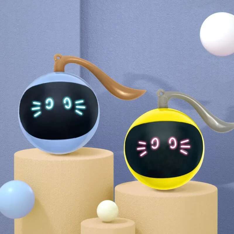 Update Electric Cat Rechargeable Pet Magic Ball Automatic Intelligent Teaser Wand Self High Boredom Kitten Toys