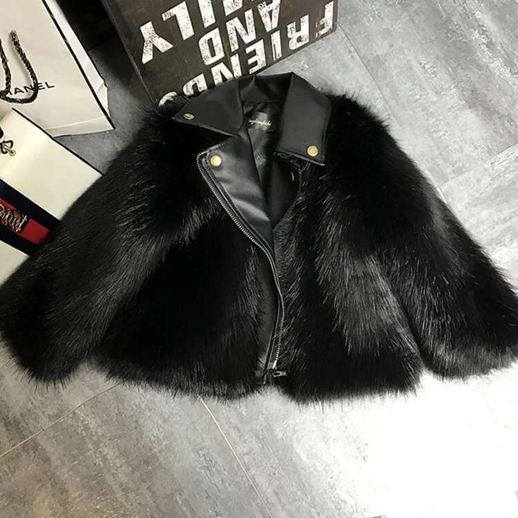 Ddmyshoesvip Children Clothing Autumn Winter New Faux Fox Fur Boys Girls Warm And Thick For Babies Fluffy Cotton Coat