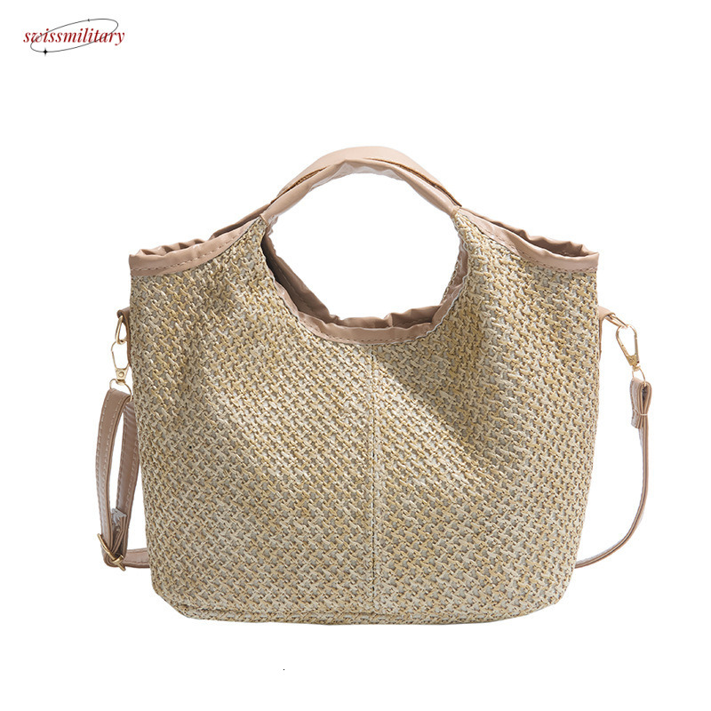 Leisure Summer Fashion 2025 Fashionable Western Style Travel Beach One Shoulder Straw Weaving Handbag #swissmilitary