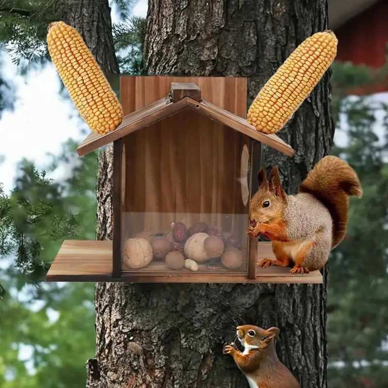 Squirrel Feeders For Outside Winter Outside Feeding House Squirrel Feeder Large Waterproof Feeder Box Funny Table Feeder ForC250301