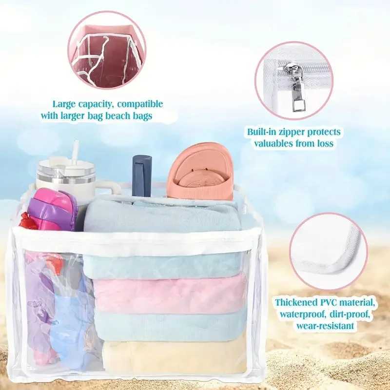 Transparent Beach Bag Organizer Waterproof Insert Divider Space Pouch hot XL Large Capacity Storage Liner Fi Boggs Accessories Y250228