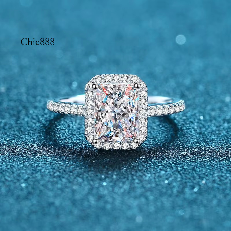 1.0ct 2.0ct Radiant/Emerald Cut Dia for Wedding Engagement Women Vintage Moissanite Ring Sterg Sier