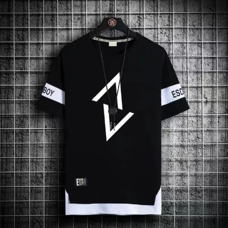 Summer set short sleeved t-shirt for men paired with cool and trendy shorts for couples and half sleeved clothes 250228