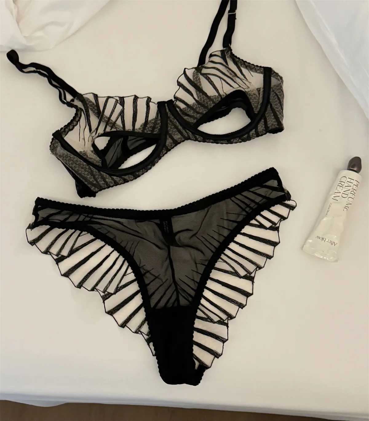 Front clasp flower true love series lingerie ladies sexy niche underwear thin top support bra set braXJ250301