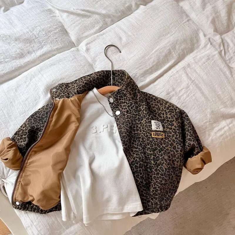 Ddmyshoesvip Children Spring Autumn Boy New Fashionable Coat Leopard Print Jacket Korean Style Girl Casual Simple Shirt Cool