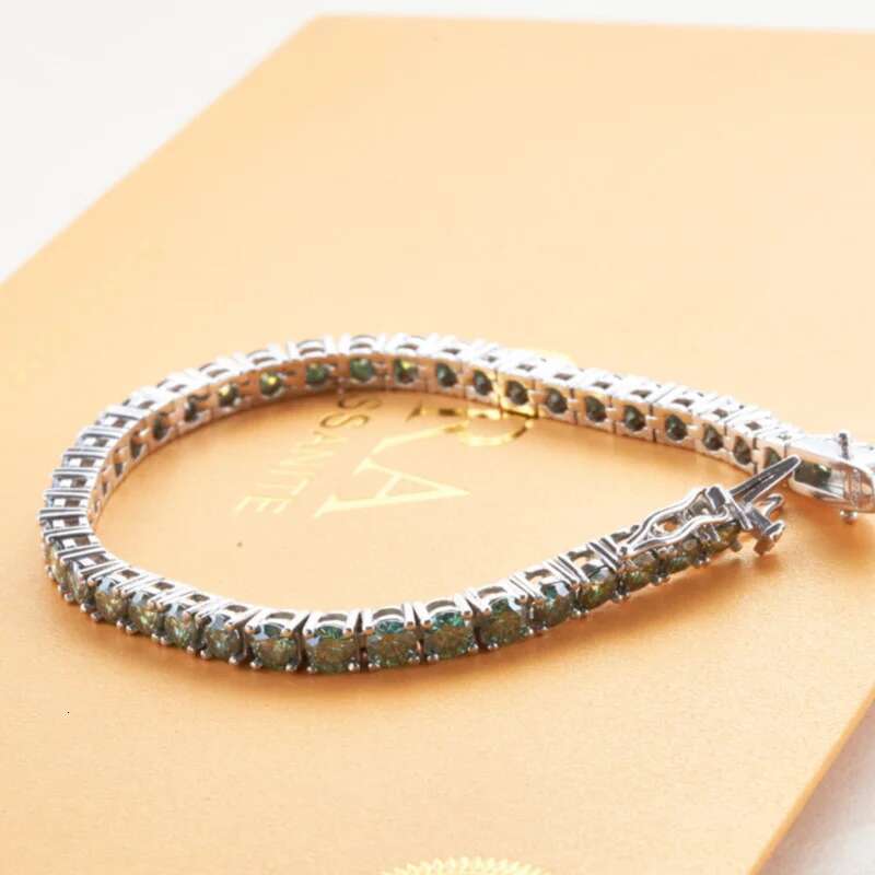 JoyceJelly D VVS1 Moissanite Tennis Bracelet Original S Sterg Sier Plated White Gold With GRA Certi Unisex Bracelets