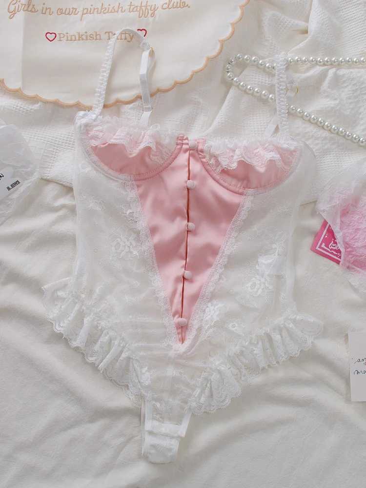 Sexy pure desire style bodysuits semi transparent bodysuits and hollow jumpsuits with steel loops can be worn on the outside of underwearXJ250301