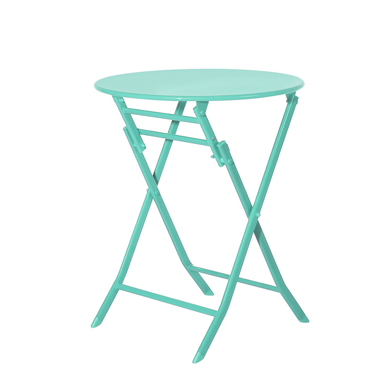 Foldable table small household dining table balcony simple small table foldable small round table small family iron dining table