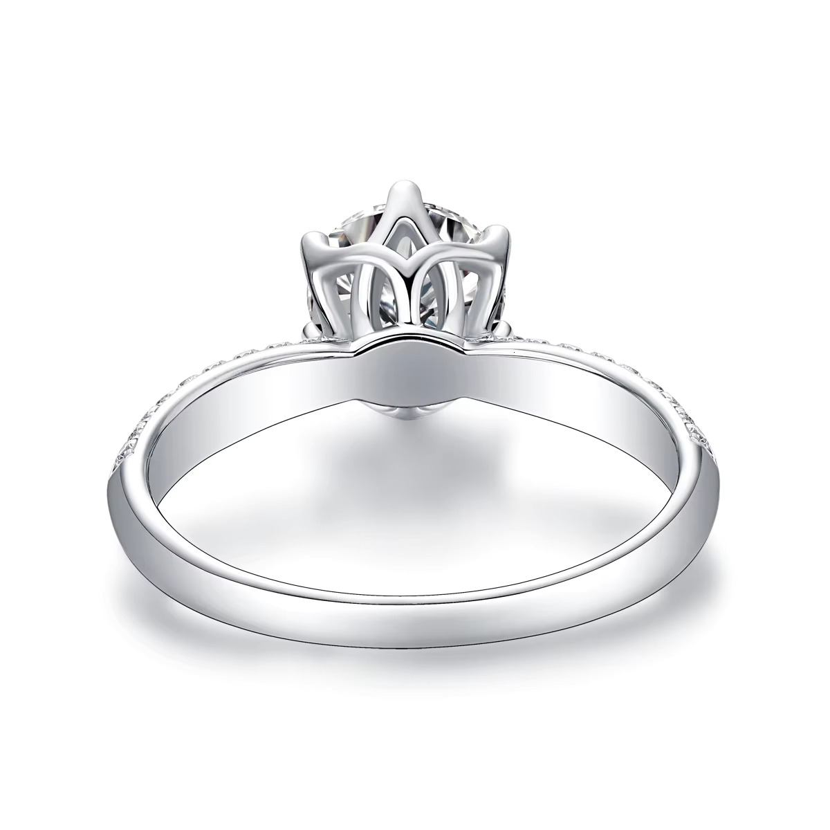 4149 Womens 925 Sterling Silver Super Big Engagement Wedding Bands Fashionable Fingers Moissanite Rings