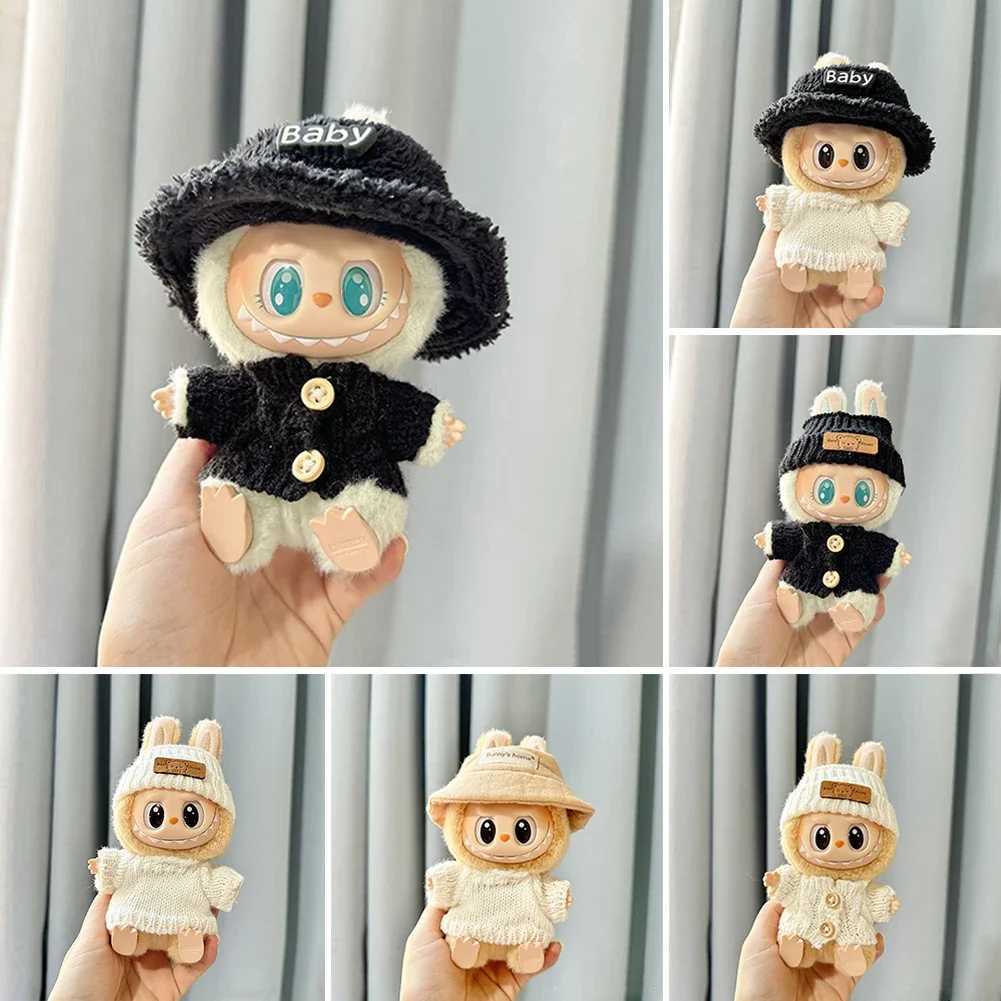For Labubu Doll Clothes Accessories Black and White Sweater Set Can Be Paired with Hats and Glasses Can Enhance Temperament W250301