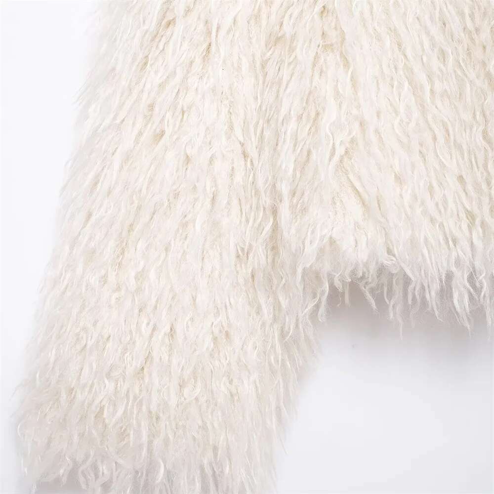 2024 RARF Winter New Product Women's Fashion Casual Plush Long Sleeve Round Neck Short Loose Coat
