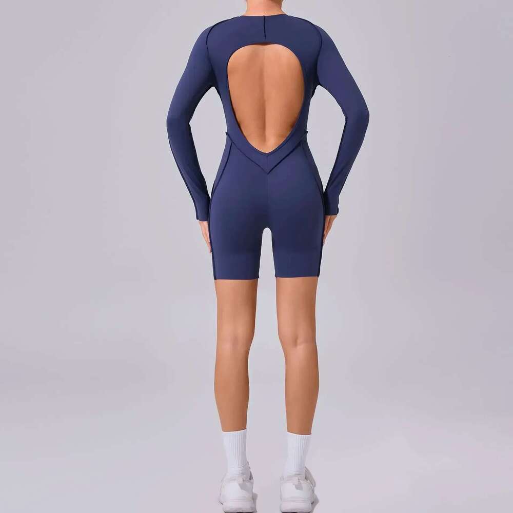 Seamless Yoga Jumpsuits Sports Fiess Tight Splicing Onesie Three-dimensional Wiring Backless Suit Workout Gym Set for Women