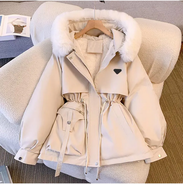 Women's Down & Parkas Designer Winter Parka womens large fur collar coat Parisian fox fur thickened Parka Coat Fashion warm waist hooded coat K2DZ