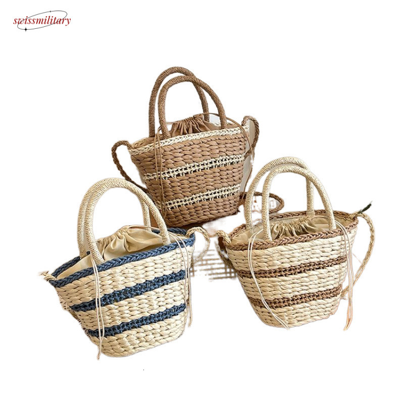 Vacation large capacity handbag 2025 spring and summer new style artistic girl grass woven internet famous single shoulder bag trend #swissmilitary