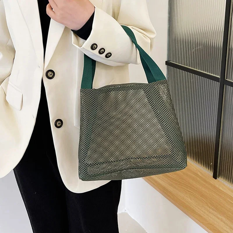Women Men Makeup Storage Bag Case Large Capacity Zipper Cosmetic Mesh Bag Travel Tote Swimming Beach Wash Toiletry Bag 250305