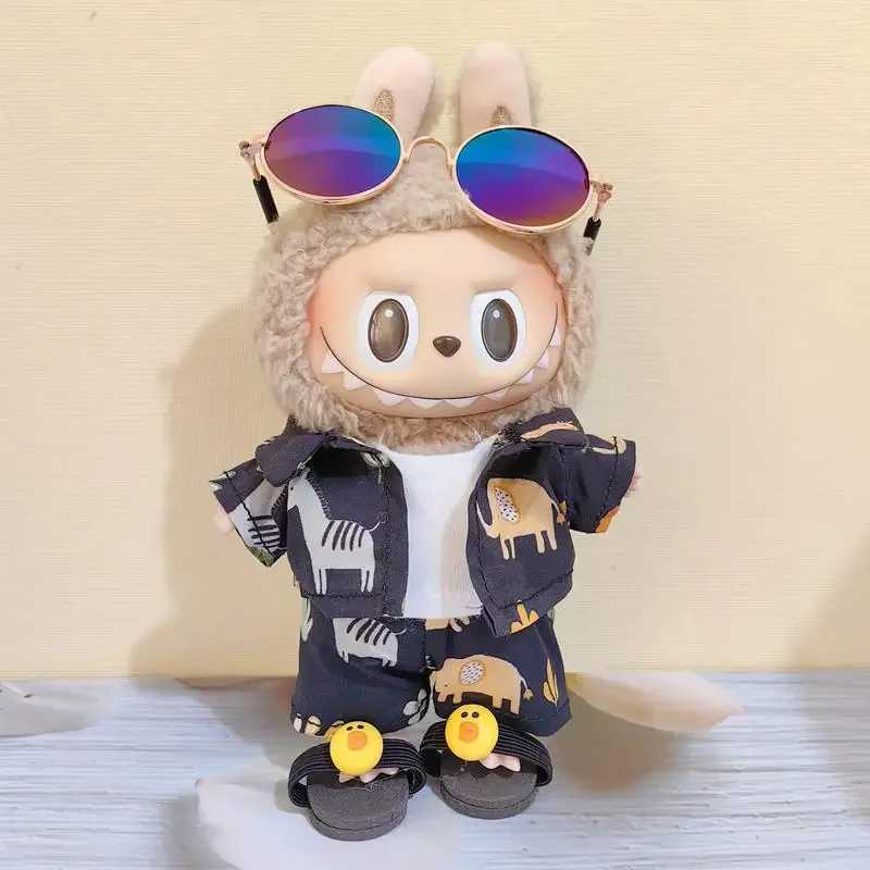 1 set Haii Sle Full-length for 17cm Lababu Clothing Beach Clothes Vinyl Doll Shirt Pants Glasses Suit ShoesXJ250301