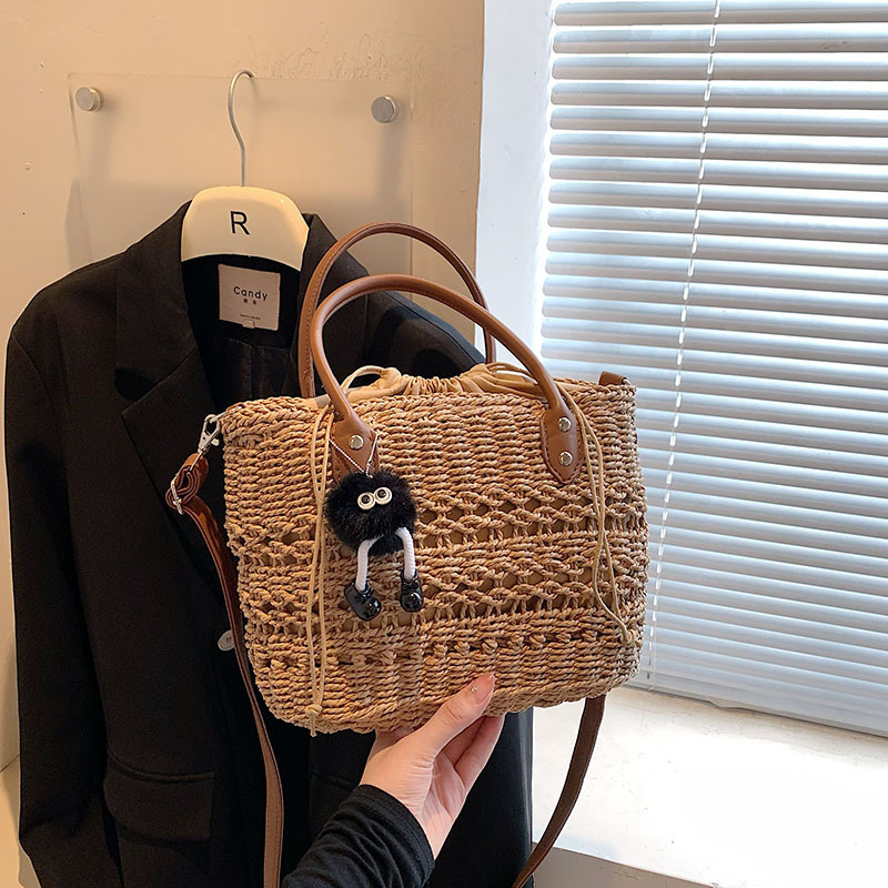 Summer Straw 2025 New Style Crossbody Fashion Handheld Vegetable Basket Weaving Beach Vacation Bag #swissmilitary