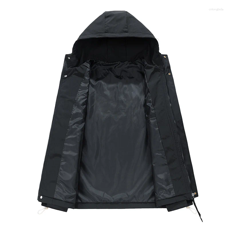 Mens Jackets Oversize Men Jacket Coats Windbreaker Trench 6XL 7XL 8XL Plus Size Hooded Waterproof Black Bomber Camping Loose Thin Softshell