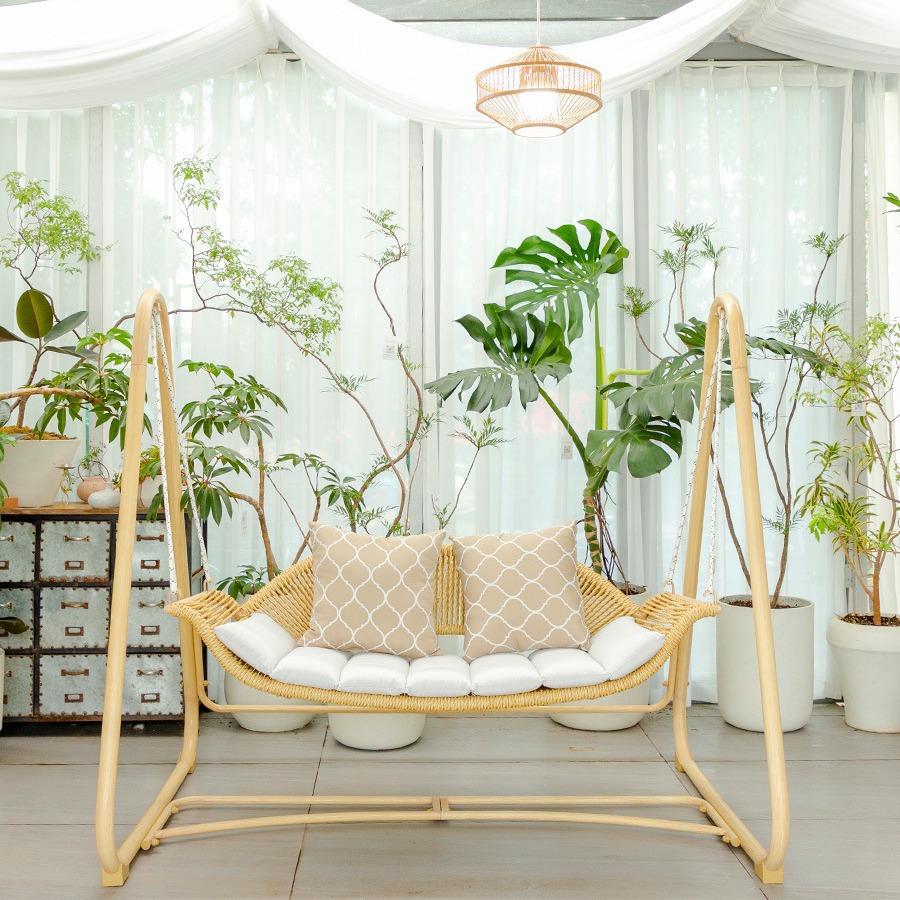 Outdoor swing hanging chair indoor double leisure hanging basket rattan chair garden courtyard net red rocking chair home balcony hammock