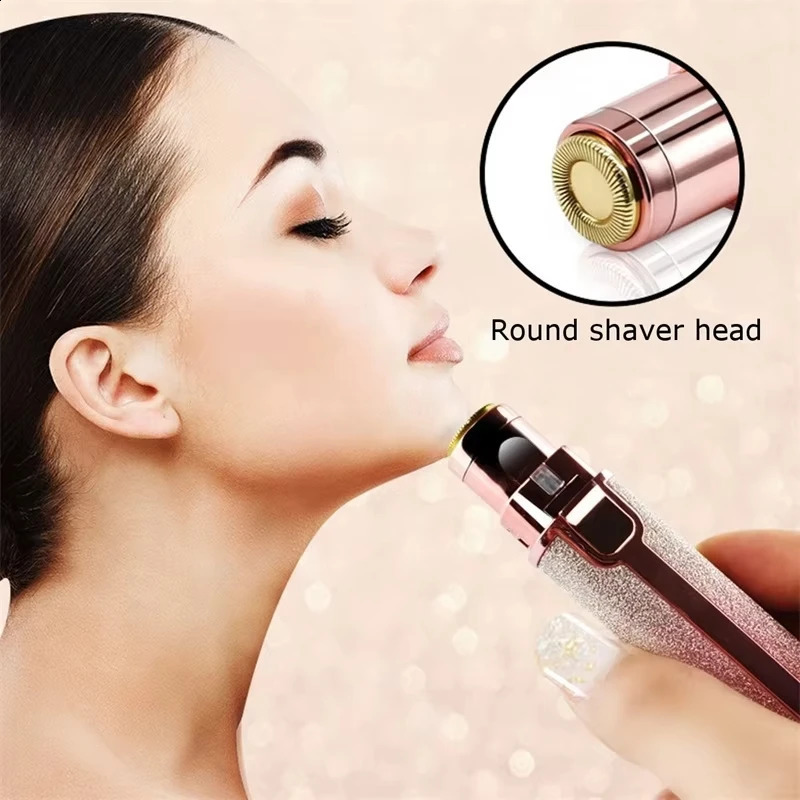 Womens Electric Eyebrow Trimmer Mini Shaver Razors Portable Hair Remover Women Built-in LED Light 250224
