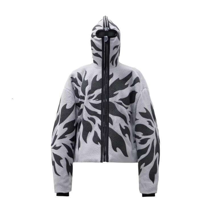 New trendy street unisex headband with creative loose print cardigan zipper jacket sweatshirt gift for man