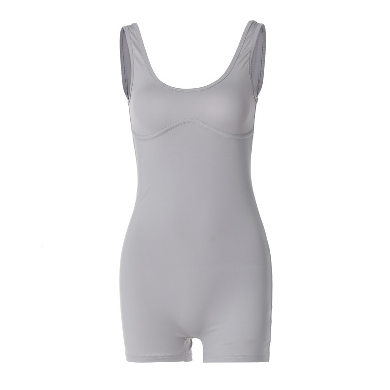 Women's New Summer New Fashion Street Shoot Solid Color Slim Fit U Neck Shoulder Strap Jumpsuit