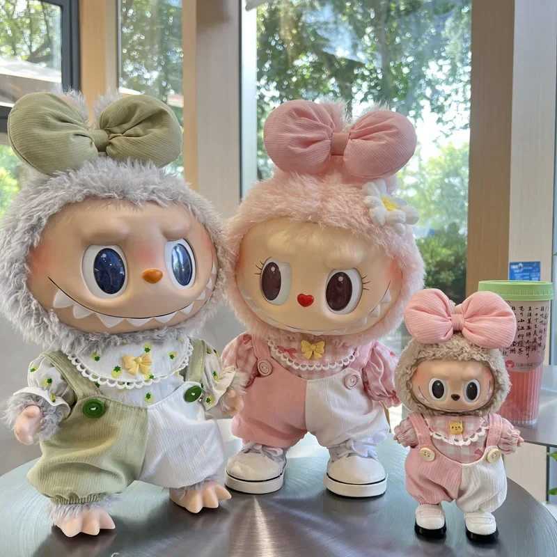 For 17/38CM Labubu MOKOKO Doll Clothes Pink Bubble Green Bubble Set Gift Cloth Labubu W250301
