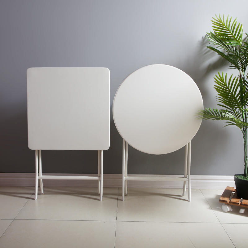 Foldable table small household dining table balcony simple small table foldable small round table small family iron dining table