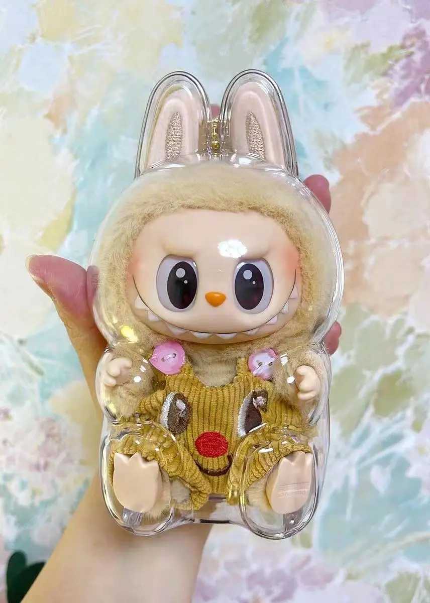 PopMart Monster Labubu V2 Sit Party Transparent Protective Shell Doll Protective Doll Clothes Outfit Doll Accessories W250301
