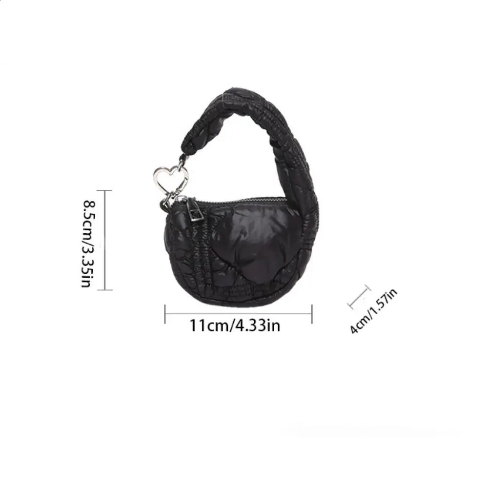 Cute Solid Color Pleated Cloud Mini Handbag Sling Pendant Quilted Small Wallet Key Bag