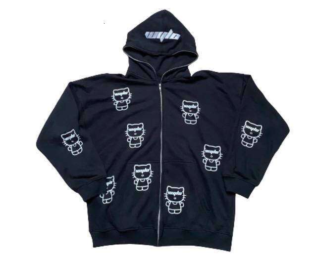 Letter printed trendy brand cardigan jacket with loose zipper hoodie for men and women's sweaters gift for man