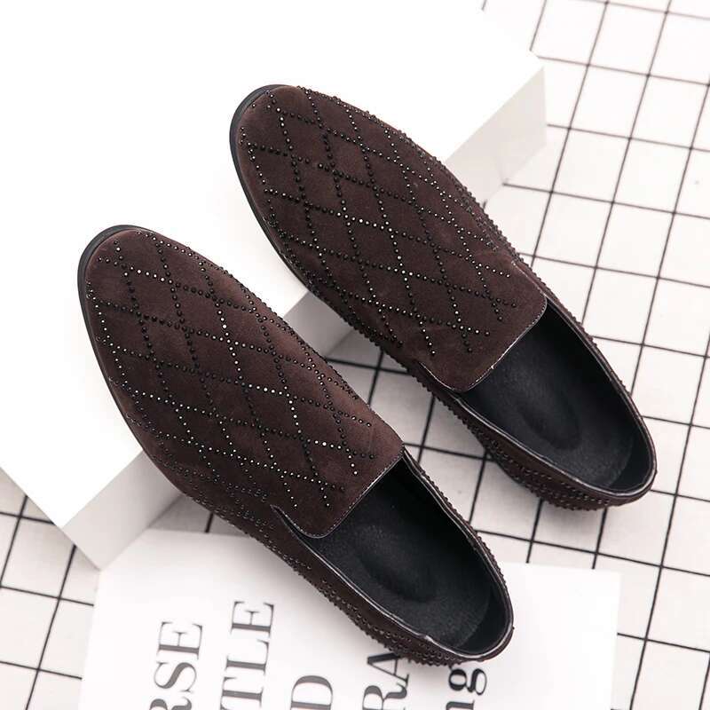 2021 Men's Rhies Dress Italian Style Fashion Party Flats Men Shoes Nightclub Wedding Formal Loafers