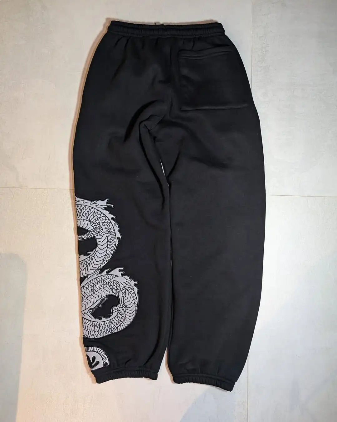 Solid Color Cotton Dragon Pattern Embroidery Y2k Pants Hip Hop Goth Joggers Men Harajuku Casual Baggy Cargo Pants Streetwear 250225