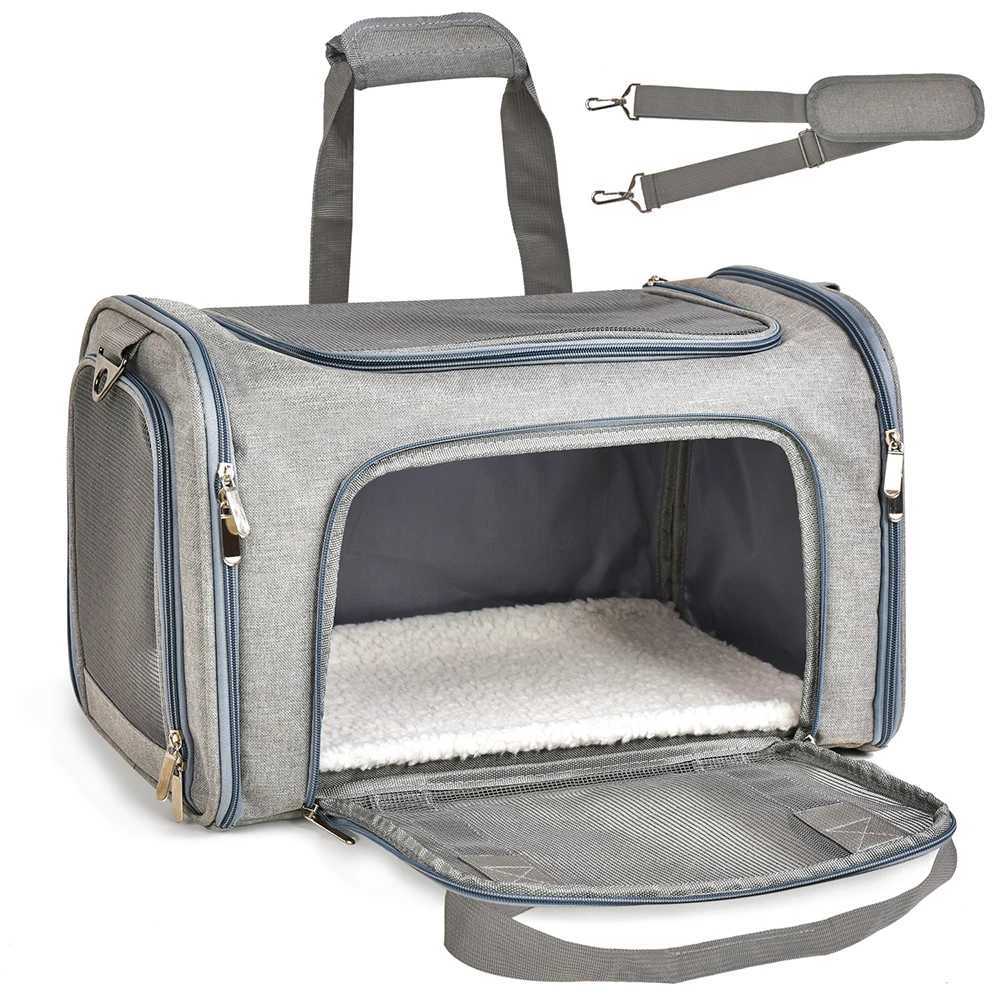 Dog Carrier Bag Soft Side Backpack Pet Carriers Travel Bags Airline Approved Transport For Cats Puppies up to 15 Lbs Outgoing 250205