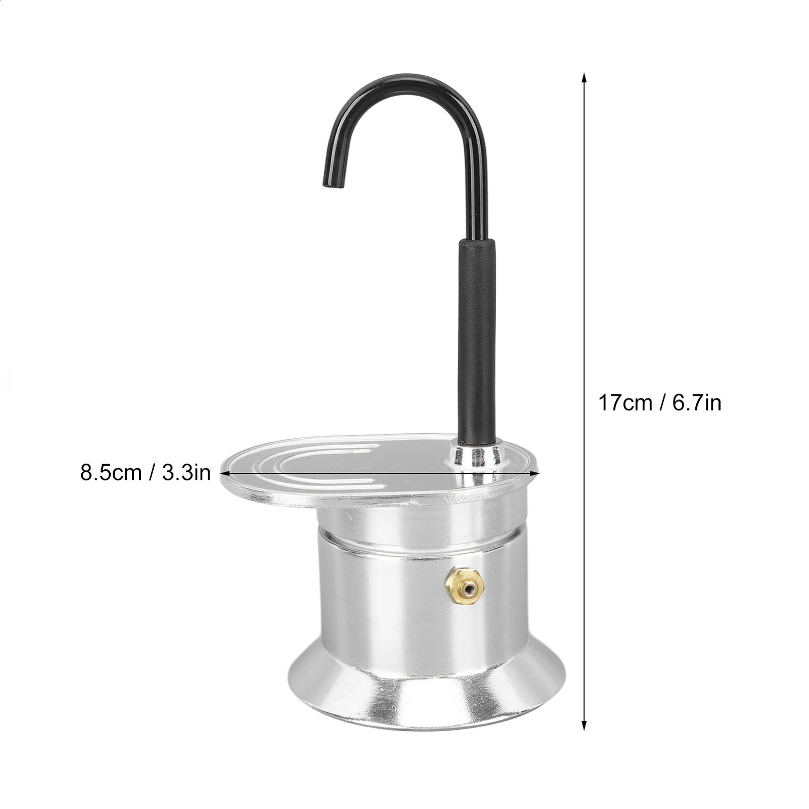 Spout Stovetop Moka Pot Aluminum Alloy 1 Cup 50ML Italian Coffee Maker Rust Lightweight Practical for Travel 250224 - view 7