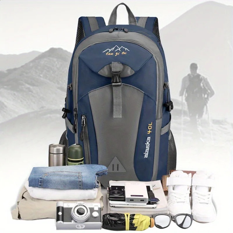 40L outdoor hiking bag mens and womens shoulder bag sports bag leisure travel backpack large capacity 250228