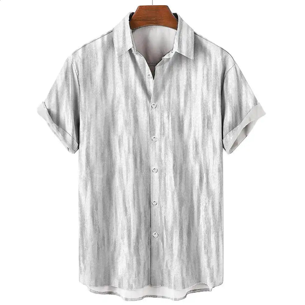 Summer Fashion Irregular Striped Printed Tops Mens Short Sleeve Shirts Casual Business Daily Street Oversized S5XL 250226