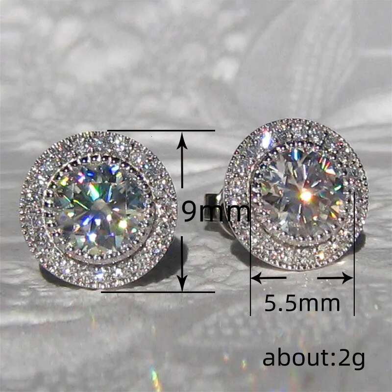 Sterg Sier Small Round Stud Earrings Women with Shiny Cubic Zirconia Simple Versatile Accessories Fashion Jewelry