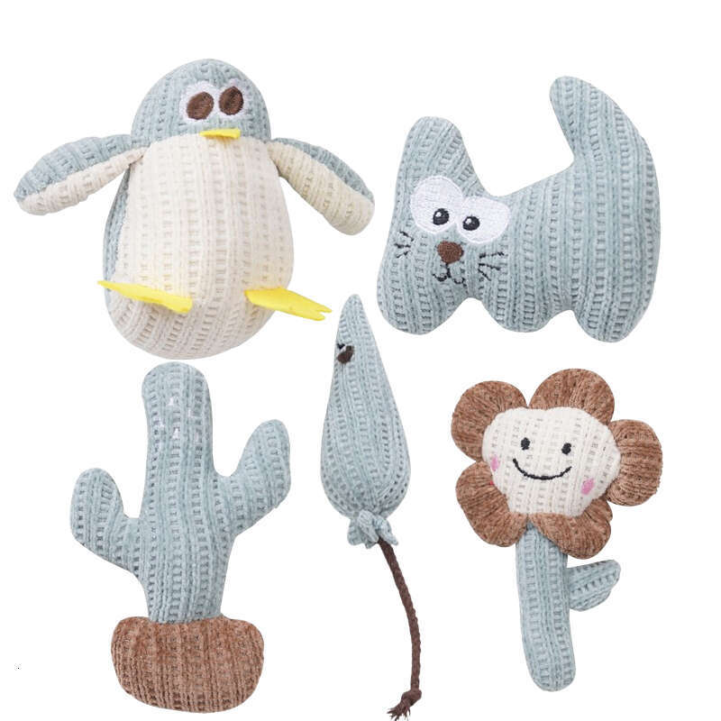 DHpet Assorted Catnip - Infused Plush Cat Toys - Penguin, Cat, Cactus & More, Soft & Bite - Resistant