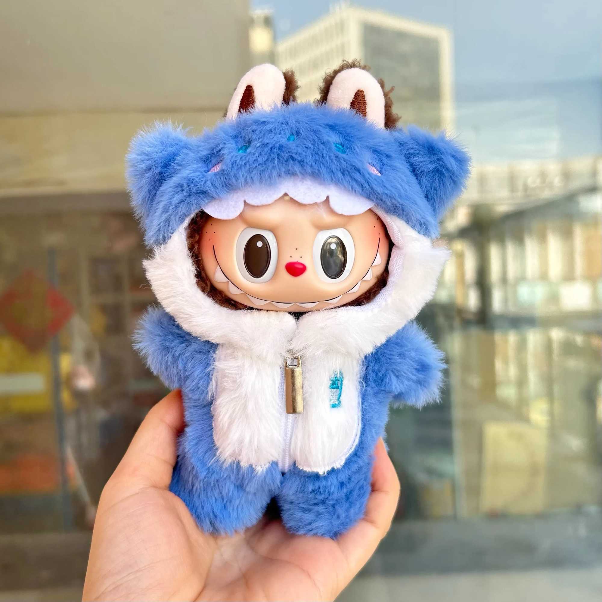 17cm Cute Mini Plush DollS Clothes Outfit Accessories for Korea Kpop Labubu Idol Dolls Shark Onesie Clothing DIY Girl Gift W250301