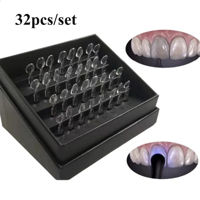 32pcs/Set Dental Front Veneer Mould Kit Composite Resin Light Cure Filling Mold Anterior Teeth Whitening Tools 250228