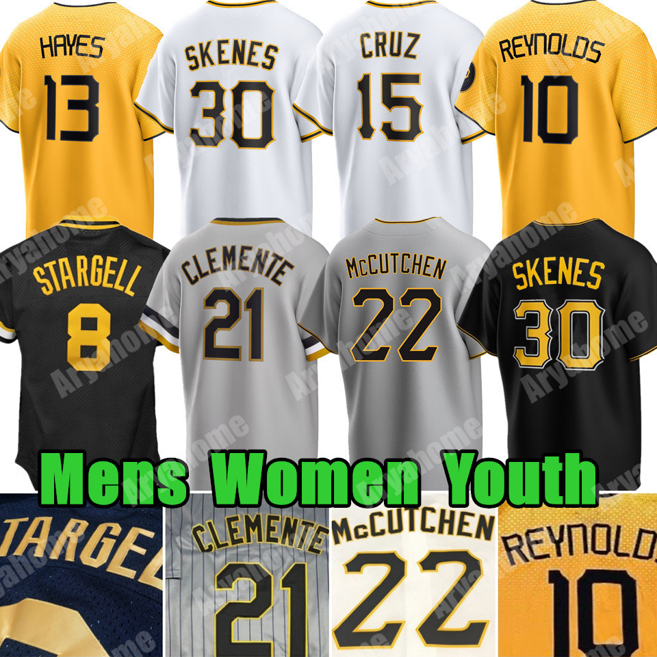 Paul Skenes Roberto Clemente Baseball Jersey Barry Bonds Oneil Cruz Ke'Bryan Hayes Bryan Reynolds Mitch Keller Willie Stargell Andrew Pirates Ji-Hwan Bae McCutchen