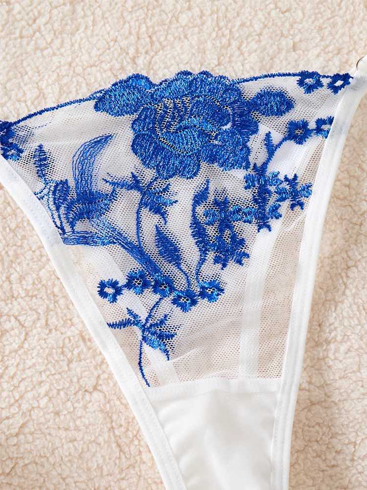Womens Lingerie Ultra Sexy 2 Pieces Bra and Panties Sets Delicate Tulle Embroidery Fancy Underwear Intimate Transparent LingerieXJ250301
