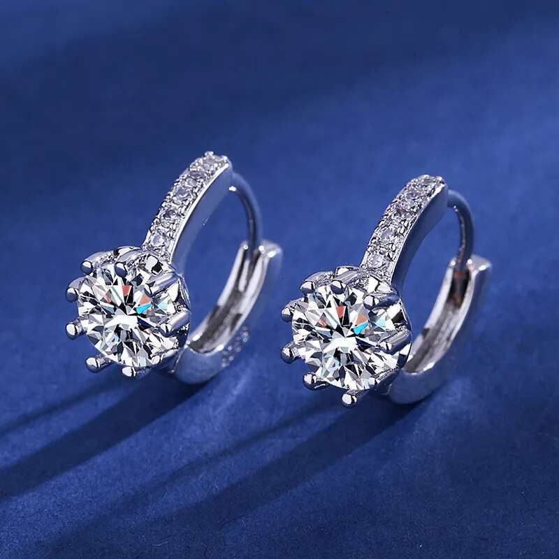 Sterg Sier Jewelry Women Fashion Cute Tiny Clear Crystal CZ Stud Earrings for Girls Teens Lady Gift